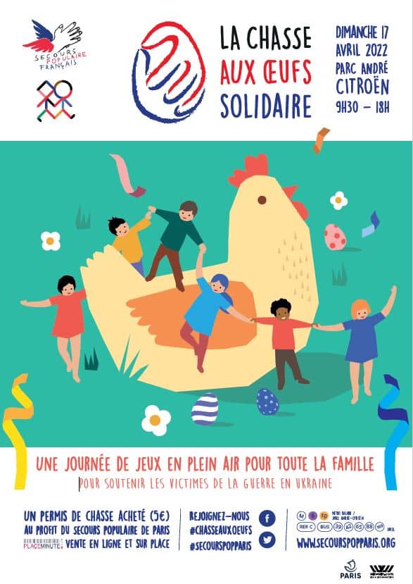 La grande chasse aux oeufs du secours populaire au Parc André Citroën dimanche 17 avril