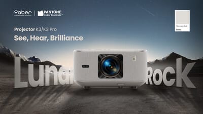 Yaber et Pantone dévoilent le projecteur K3 'Lunar Rock'.