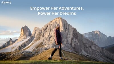 Jackery soutient l'aventure et l'autonomie des femmes avec énergie.